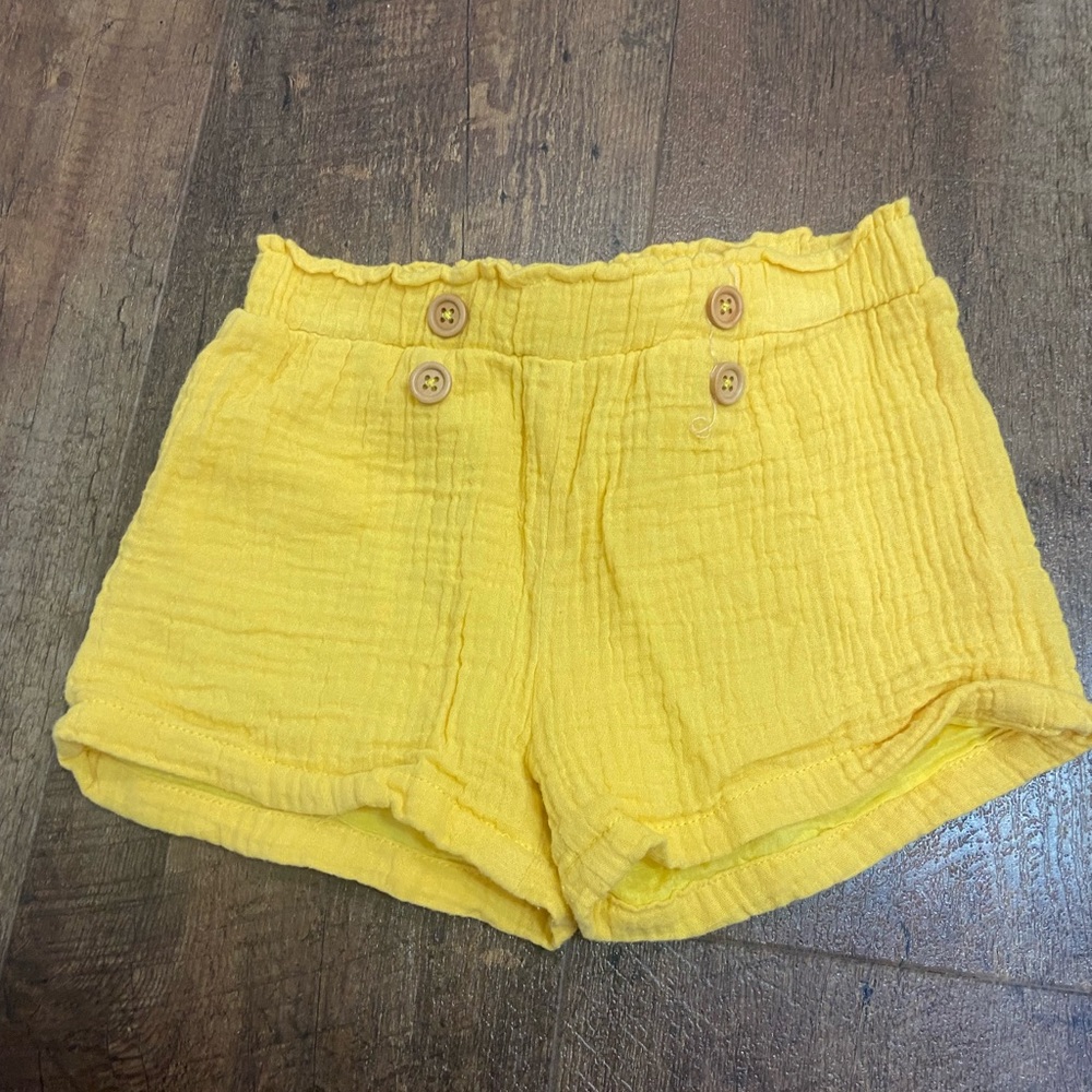 Toddler girl shorts, yellow size 3T. Gauze like material.